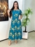 Vestido verde bordado dourado - comprar online