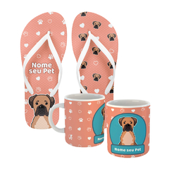 Imagem do LUISA MELL -﻿ KIT CHINELO + CANECA "MEU PET SALVA VIDAS" + DOAÇÃO 50 REAIS - CACHORRO DE RAÇA M / G