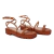 Sandália Feminina Papete Tratorada Flatform Tiras Com Spikes Caramelo