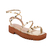Sandália Feminina Papete Tratorada Flatform Tiras Com Spikes Ouro na internet
