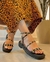 Sandália Feminina Papete Tratorada Flatform Tiras Com Spikes Preto - comprar online