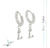 Aros Argollita Letra L Con Cubics Plata 925 Peso 1,3