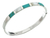 Imagen de Pulsera Esclava Cuadrada Nácar Verde Y Blanco De Plata 925