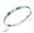 Pulsera Esclava Cuadrada Nácar Verde Y Blanco De Plata 925