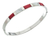 Pulsera Esclava Circular Nácar Rojo Y Blanco Fina Plata 925 - comprar online