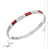 Pulsera Esclava Circular Nácar Rojo Y Blanco Fina Plata 925
