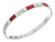 Pulsera Esclava Circular Nácar Rojo Y Blanco Fina Plata 925 - Ocean Indico