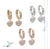 Aros Argollitas con corazón colgante pavé de cubics en Plata 925