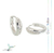 Aros argollitas elegantes Con linea Cubics en Plata 925