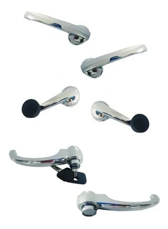 Kit Maçaneta Int-ext + Manivelas D10 C10 C14 C15 Metal Cromado