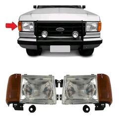 Kit Farol F1000 F4000 93/96 Lente Vidro Completo Lant + Sup