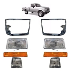 Kit Par Farol F1000 97/98 + Par Aro Cromado + Kit Lanternas