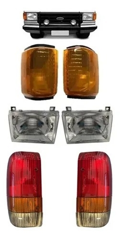 Par Farol F1000 F4000 93 A 96 Vidro + Lanternas Diant E Tras Fumê