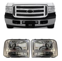 Par Farol F250 06/ Frente Nova Cromado Modelo Original Tyc