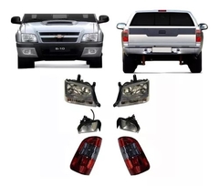 Par Farol S10 Pitbul + Lanterna Tras + Milha S10 Pitbul Fume