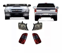 Par Farol S10 Pitbul + Lanterna Traseira S10 Pitbull Fume