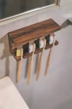 Eco Porta cepillo de dientes Pared para 4 Unidades