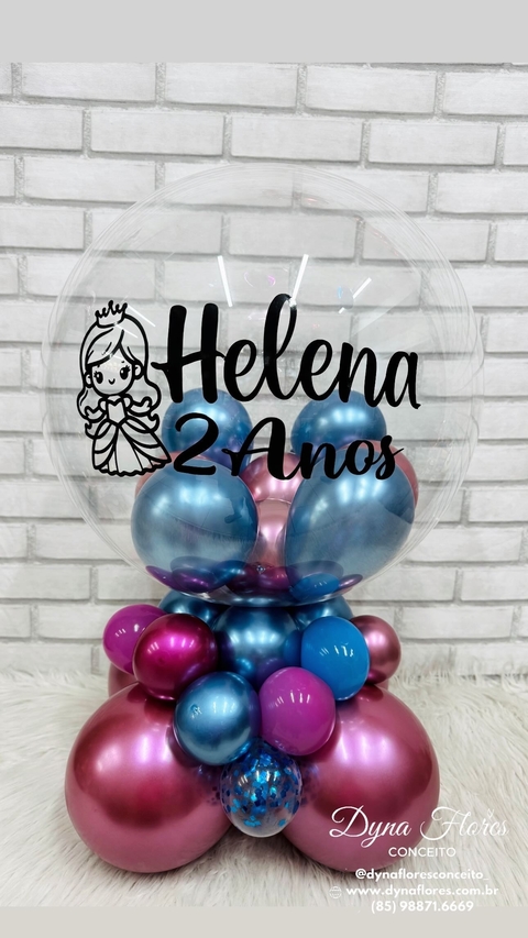 ARRANJO DE MESA BUBBLE PERSONALIZADO TEMÁTICO E BASE ORGÂNICA