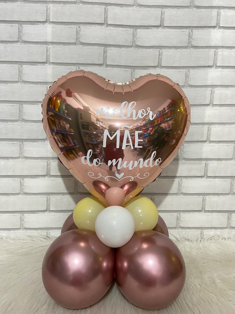 Arranjo de Balões Coração Rosê