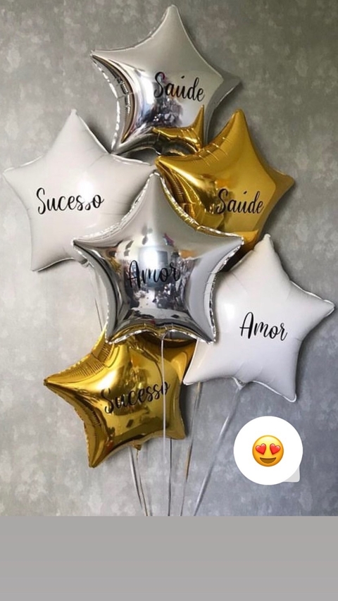 Balões estrela Gás Hélio Personalizados