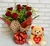 Buquê com 9 Rosas + Urso de pelúcia - comprar online