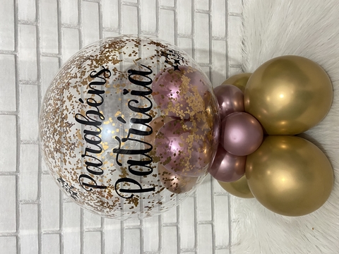 Arranjo de Balão Personalizado com Confetes