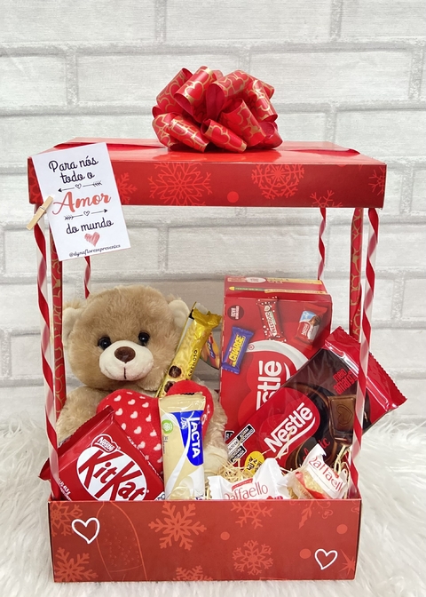Box do Amor com Urso e chocolates