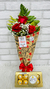 RAMO COM 3 ROSAS VERMELHAS E FERRERO ROCHER