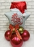 Arranjo de mesa Natal estrelado com Gorro