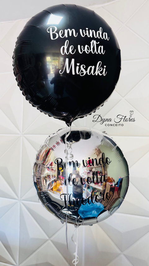 2 Balões personalizados com Gás Hélio