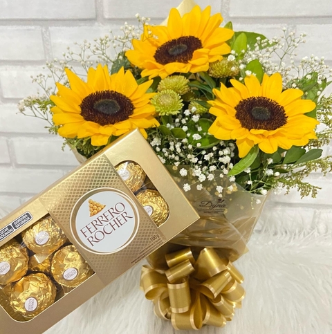 ARRANJO DE GIRASSOL COM FERRERO ROCHER T8