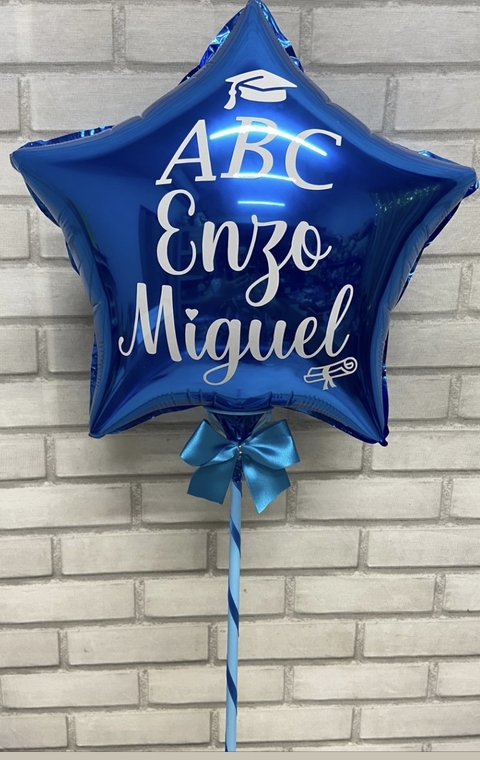 BALÃO FORMATURA ABC PERSONALIZADO NA VARETA UND