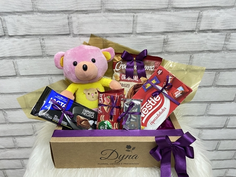 CESTA CHOCOLATES COM URSO 001