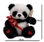 PELÚCIA URSO PANDA SENTADO COM 3 CORAÇÕES FE6866 na internet