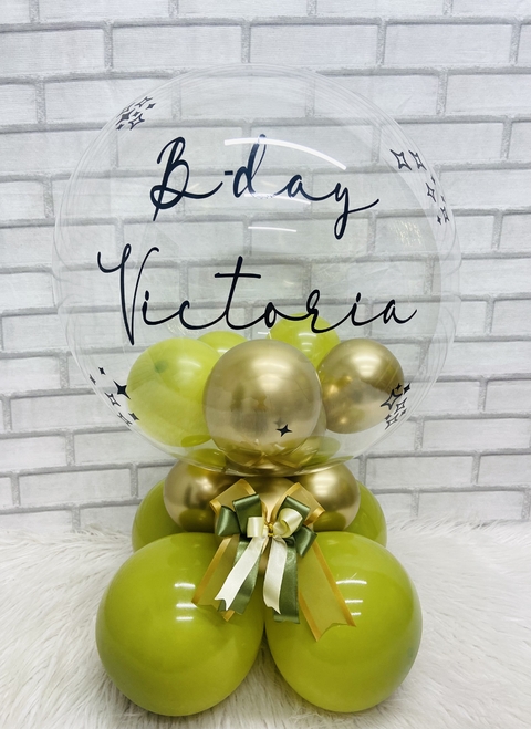 Arranjo de balões Buble com laço