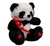PELÚCIA URSO PANDA SENTADO COM 3 CORAÇÕES FE6866 - Dyna Flores Conceito