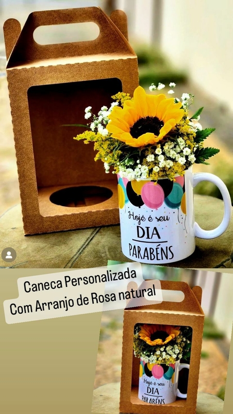 CANECA PERSONALIZADA COM GIRASSOL