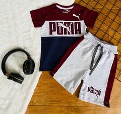 Conjunto de Bermuda Moletom Puma três cores