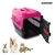 Caixa De Transporte Cachorro Gato Coelho Rosa/preto N3 52cm - UM SHOP