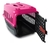 Caixa De Transporte Cachorro Gato Coelho Rosa/preto N3 52cm