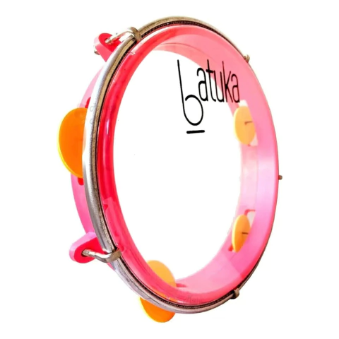 Pandeiro Infantil Luen 8 Polegadas Batuka Pele Cristal Rosa - comprar online