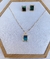 Conjunto Gold c/ detalhes resinado verde
