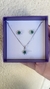 CONJUNTO FLOR PEDRA VERDE 45 CM RÓDIO BRANCO
