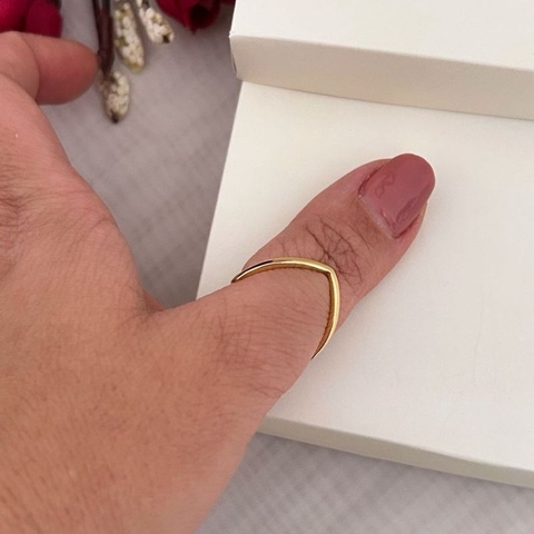 ANEL TUBARÃO FOLHEADO EM OURO 18K