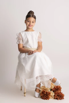 Vestido Infantil Tolouse Poá Cinto de Pérolas na internet