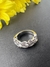 Anel ouro branco meia aliança 5 moissanitas 6mm
