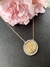 Colar ouro amarelo e branco medalha religiosa diversa* e borda com 28 moissanitas 1,5mm