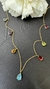 Colar ouro amarelo 7 pedras coloridas - comprar online