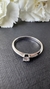 Anel ouro branco solitário 4 garras diamante 3mm