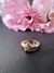 Anel ouro amarelo flor com 1 diamante 2mm